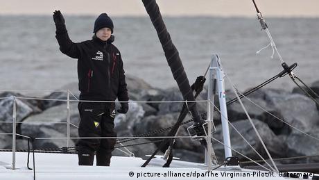 Greta Thunberg auf dem Rückweg nach Europa (picture-alliance/dpa/The Virginian-Pilot/R. Ostermaier)