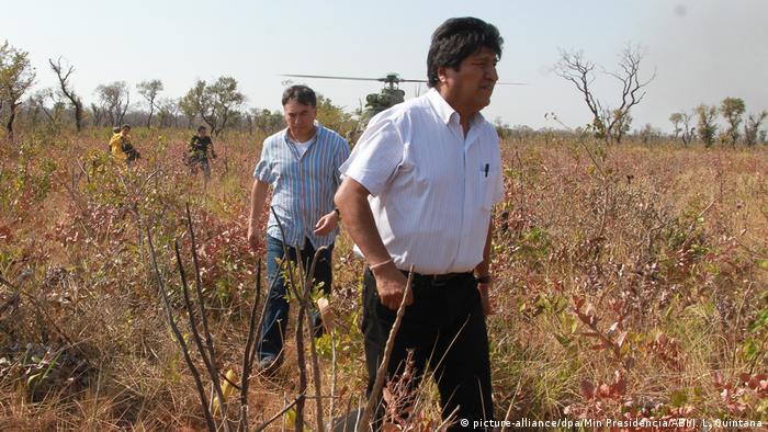 Waldbrände in Bolivien - Evo Morales (picture-alliance/dpa/Min Presidencia/ABI/J. L. Quintana)