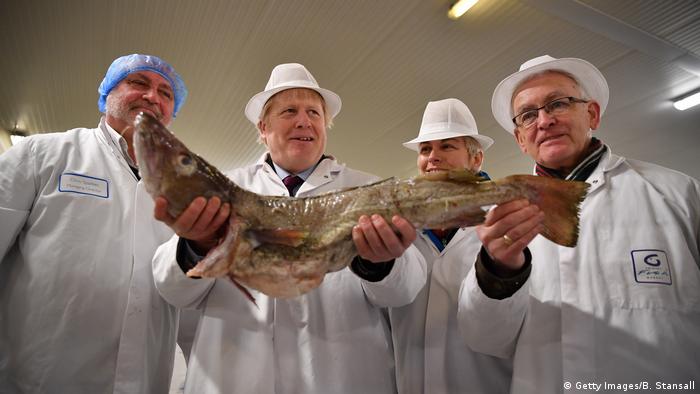 Boris Johnson with fish
