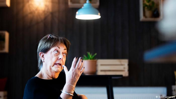 Kristin Ohman, 74, in the communal dining room at SällBo