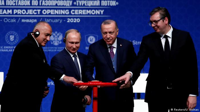 Türkei Istanbul Eröffnung TurkStream-Gaspipeline | Wladimir Putin, Russland & Recep Tayyip Erdogan (Reuters/U. Bektas)
