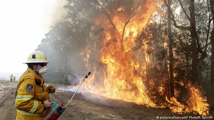 Foco de incendio cerca de Tomerong, Australia.