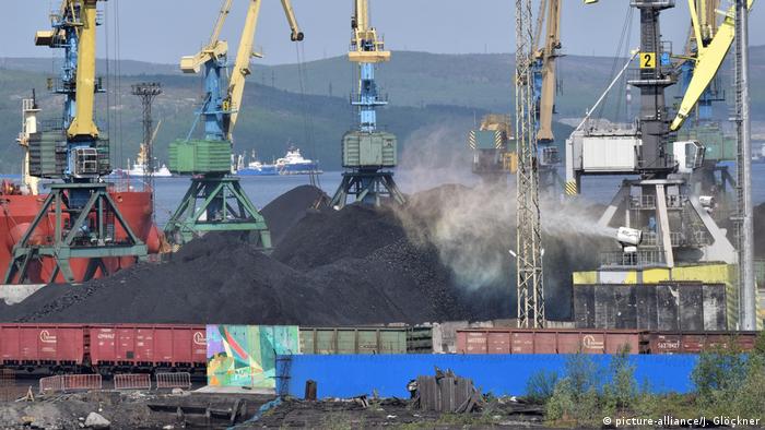 Russian hard coal, port of Murmansk