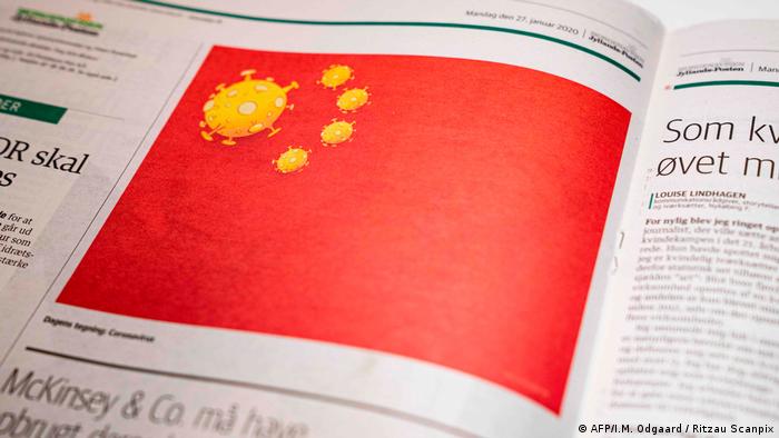 caricature of chinese flag in newspaper (AFP/I.M. Odgaard / Ritzau Scanpix)