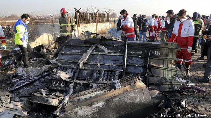 هواپیمای اوکراینی که در اثر حمله موشکی سپاه پاسداران سرنگون شد