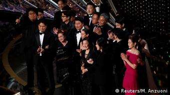 The team behind 'Parasite' came onstage to accept the Oscar for best picture (Reuters/M. Anzuoni)