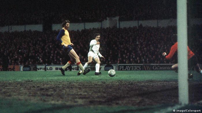 Spurs' Martin Chivers scores against Lok Leipzig in the second leg at White Hart Lane