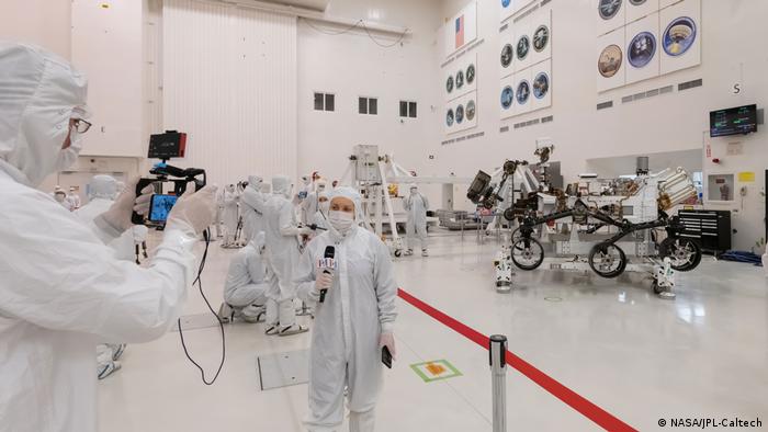 NASA 2020 Rover presented in a clean room 