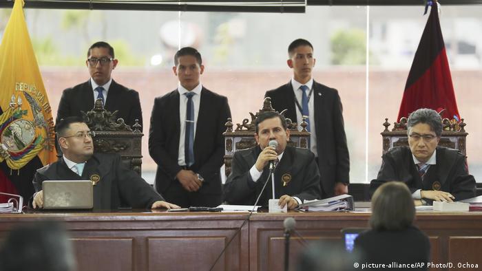 Ecuador Quito Prozess gegen den früheren Präsidenten Rafael Correa
