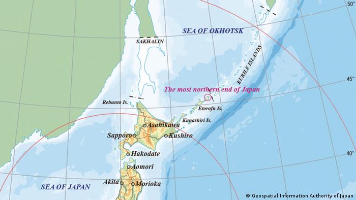 Karte Nordjapan Kurilen (Geospatial Information Authority of Japan)