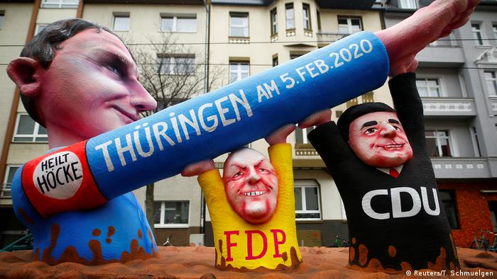 A giant figurine of AfD Thuringia leader Björn Höcke (Reuters/T. Schmuelgen)