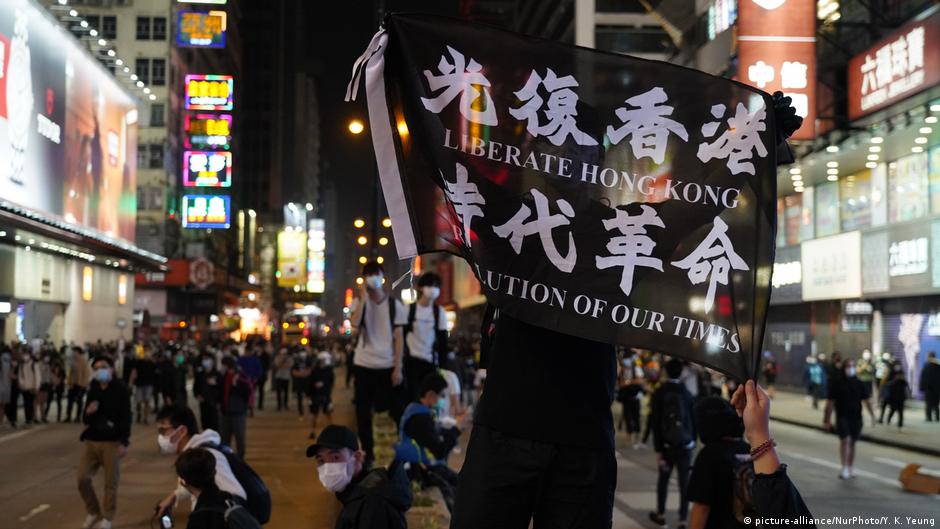 資料照片：2020年2月底香港街頭的示威者