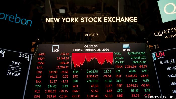 USA New York | Aktienmarkt bricht durch Coronavirus ein (Getty Images/S. Heins)