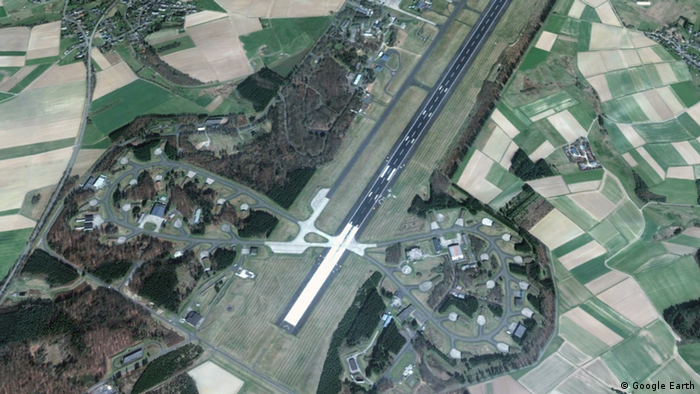 Aerial view of Büchel air base in the Eifel region of western Germany 