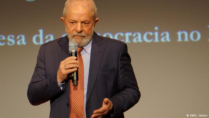 Berlin: Ex-Präsident Brasiliens Luiz Inácio Lula da Silva hält eine Rede (DW/C. Neher)