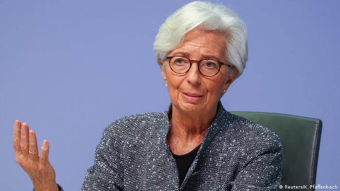 European Central Bank president Christine Lagarde addresses a news conference on the outcome of the meeting of the Governing Council.