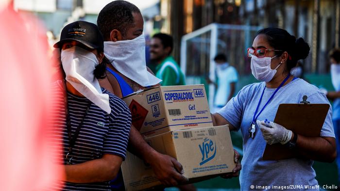 Residents of the PARAISOPOLIS slum in the Sao Paulo city received medical orientations about coronavirus prevention