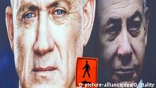Isael Ramat Gan | Wahlplakat - Benny Gantz und Benjamin Netanjahu