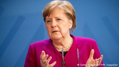 Angela Merkel, canciller de Alemania, aquí en videoconferencia con representantes de los países miembros de la Unión Europea este 23 de abril. 