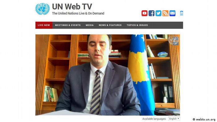 Glauk Konjufca, Außenminister des Kosovo (webtv.un.org)