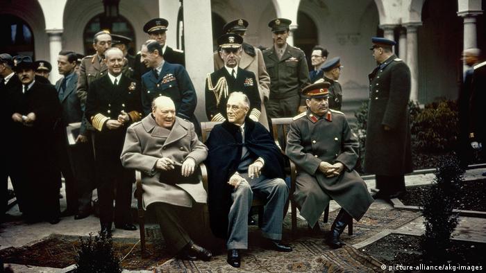 Churchill, Roosevelt and Stalin at the Yalta Conference
