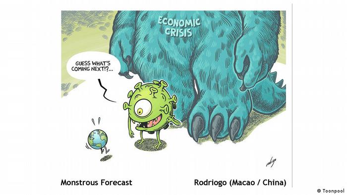 Cartoon mit dem Titel 'Monstrous Forecast' (von Rodriogo aus China)