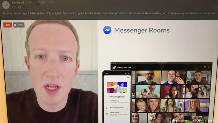 USA | Facebook Video Chat | Mark Zuckerberg (picture-alliance/dpa/Kyodo)