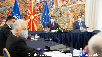 Nord-Mazedonien | Treffen des mazedonischen Sicherheitsrates bei dem Präsidenten Stevo Pendarovski (Kabinett des Präsidenten von Nord-Mazedonien)