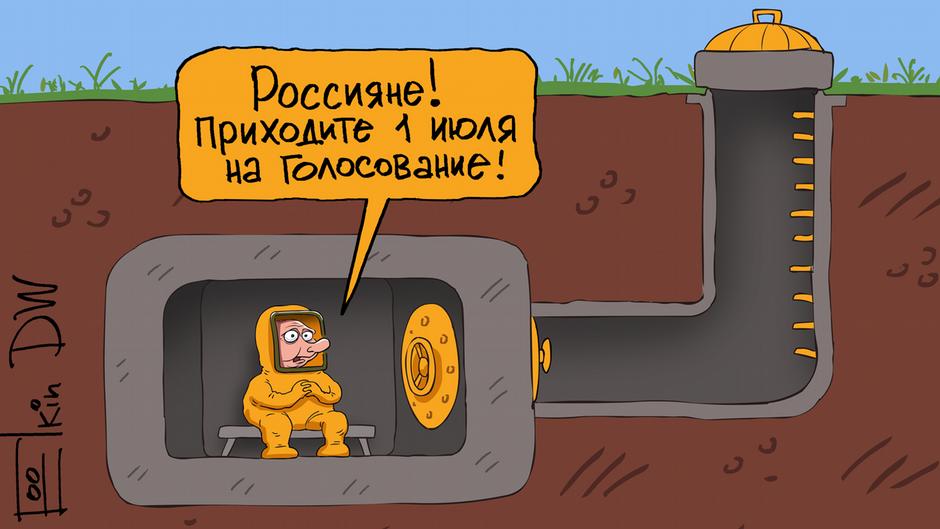 Karikatur von Sergey Elkin Russland Verfassungsänderungen