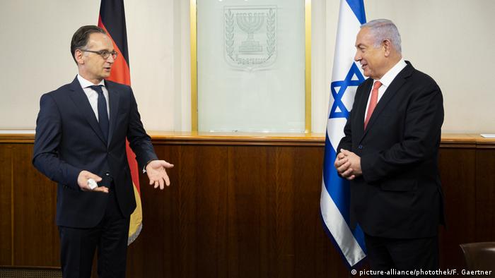 Almanya Dışişleri Bakanı Heiko Maas (solda) İsrail Başbakanı Benjamin Netanyahu ile birararya geldi. - Kudüs, 10.06.2020