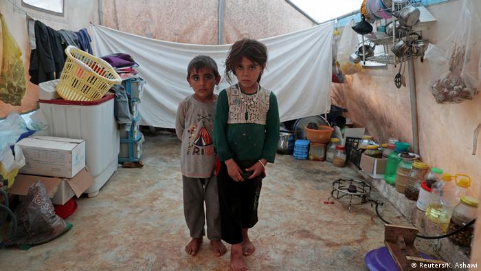Дети в сирийском лагере для беженцев