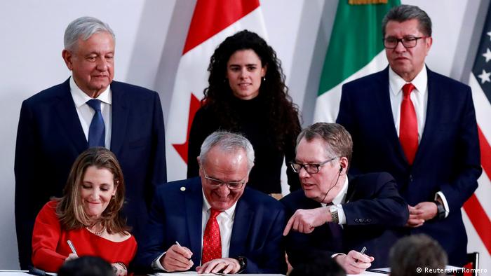 Políticos de México, EE. UU. y Canadá firman el acuerdo comercial (foto de archivo).