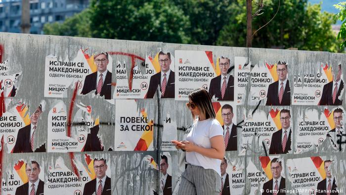 Nordmazedonien Wahlen irstijan Mickovski Wahlkampf (Getty Images/AFP/R. Atanasovski)