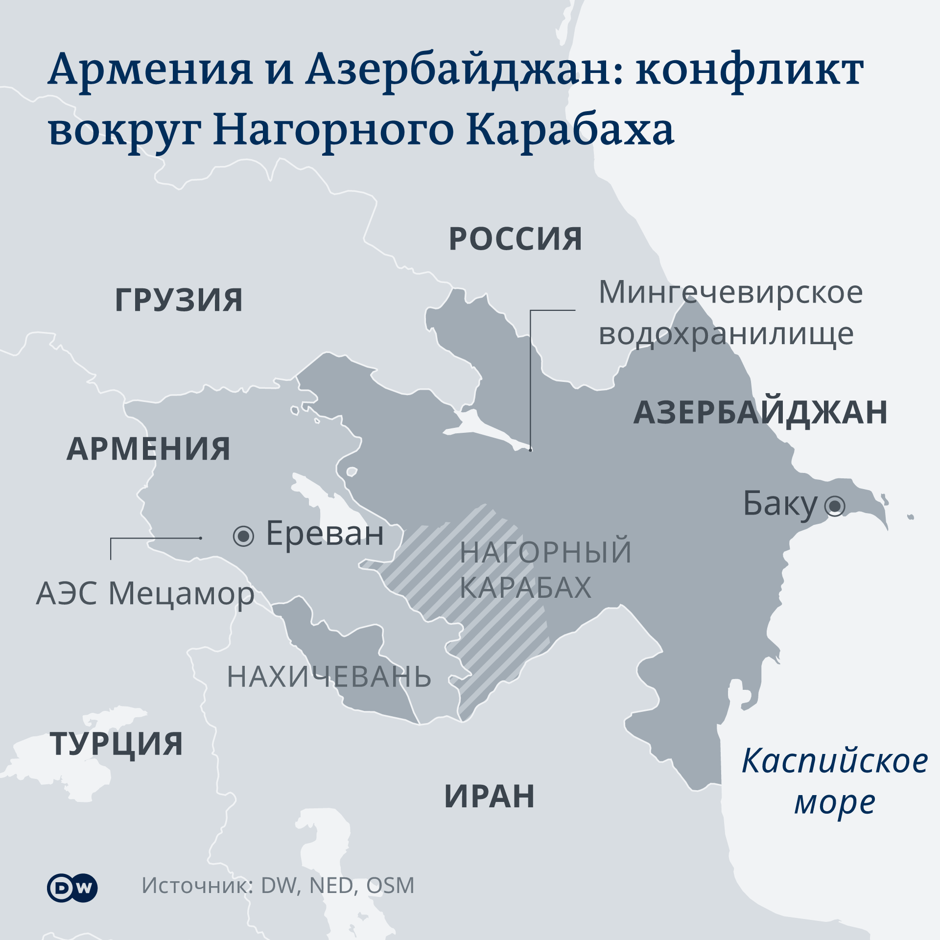 Karte - Armenien/Aserbaidschan - RU