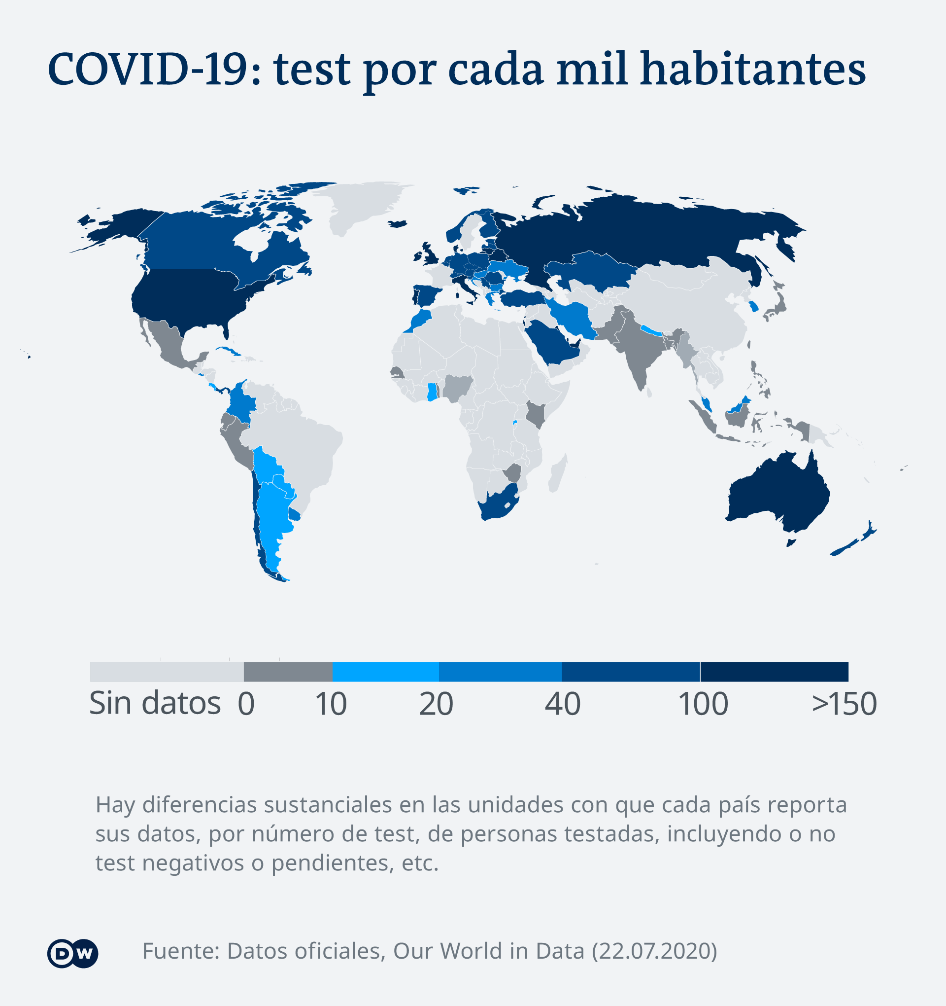 Infografik Karte Covid-19 tests ES