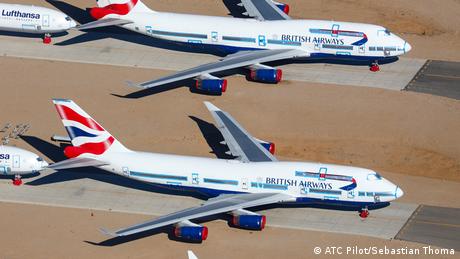 Boeing 747 de British Airways fuera de servicio en Teruel, España.