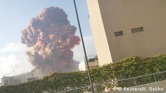 Εικόνα από τη στιγμή της έκρηξης το απόγευμα της Τρίτης