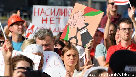 Imagen de las protestas en Minsk. 