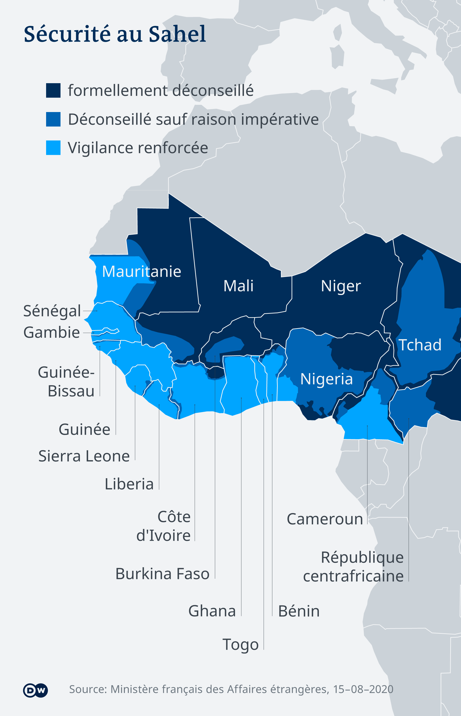 La France recommande la prudence à ses ressortissants dans le Sahel et les pays limitrophes 
