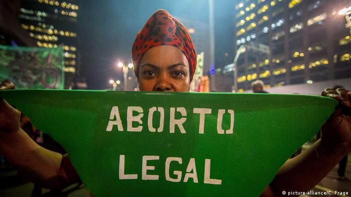 Protesto a favor da legalização do aborto em São Paulo, em agosto de 2018