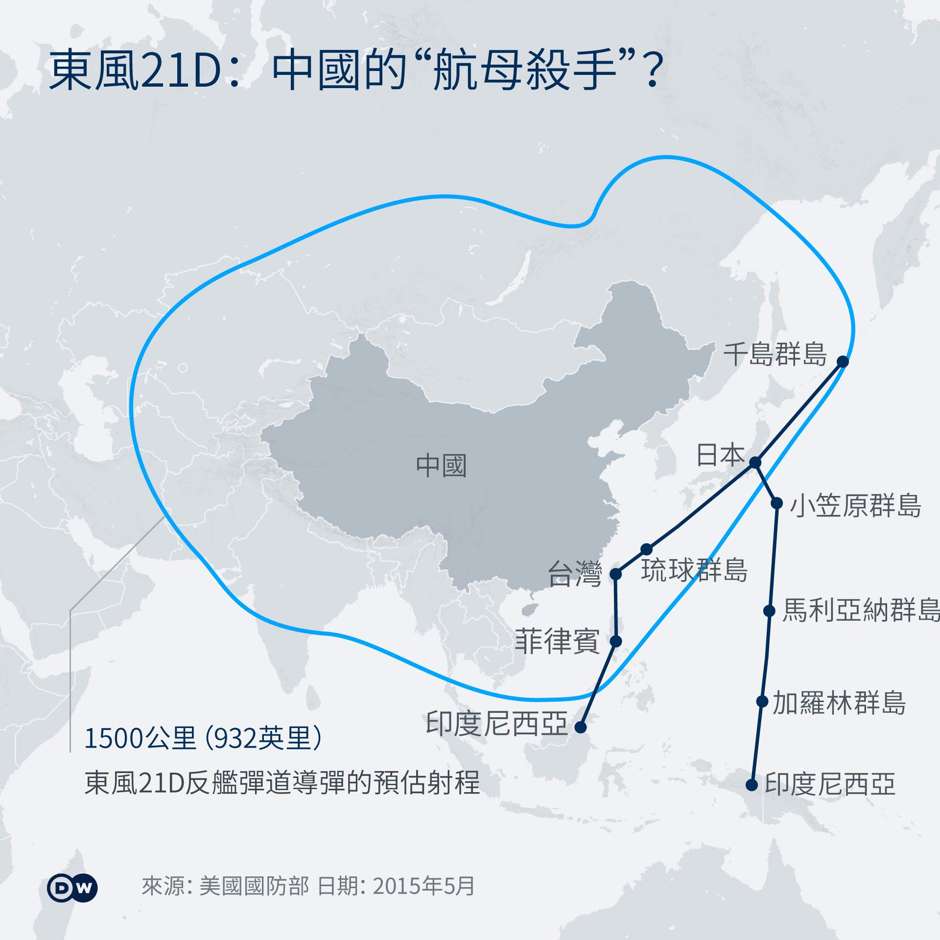 Infografik Karte Chinese Missile Defense ZH