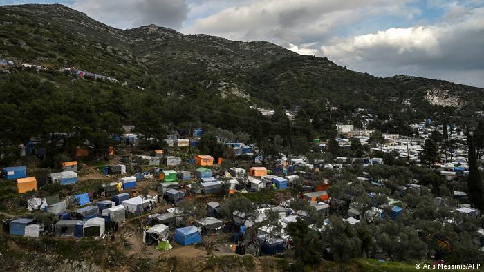 Settlement for displaced people on Samos (Aris Messinis/AFP)