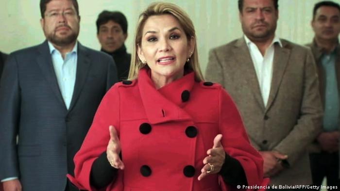 Bolivian interim President Jeanine Anez (Presidencia de Bolivia/AFP/Getty Images)