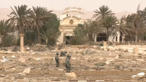 O Tetrápilo, em Palmira, em imagem de março de 2014
